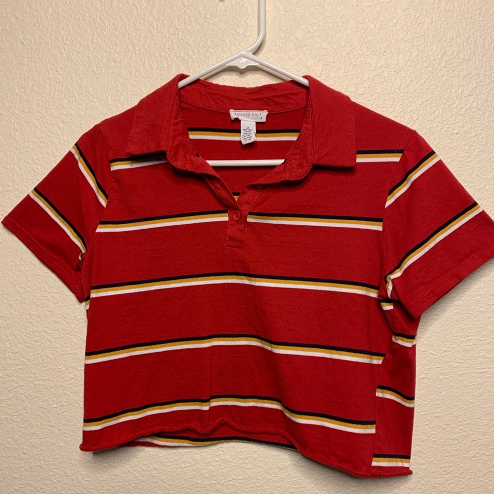 Collared cropped shirt
